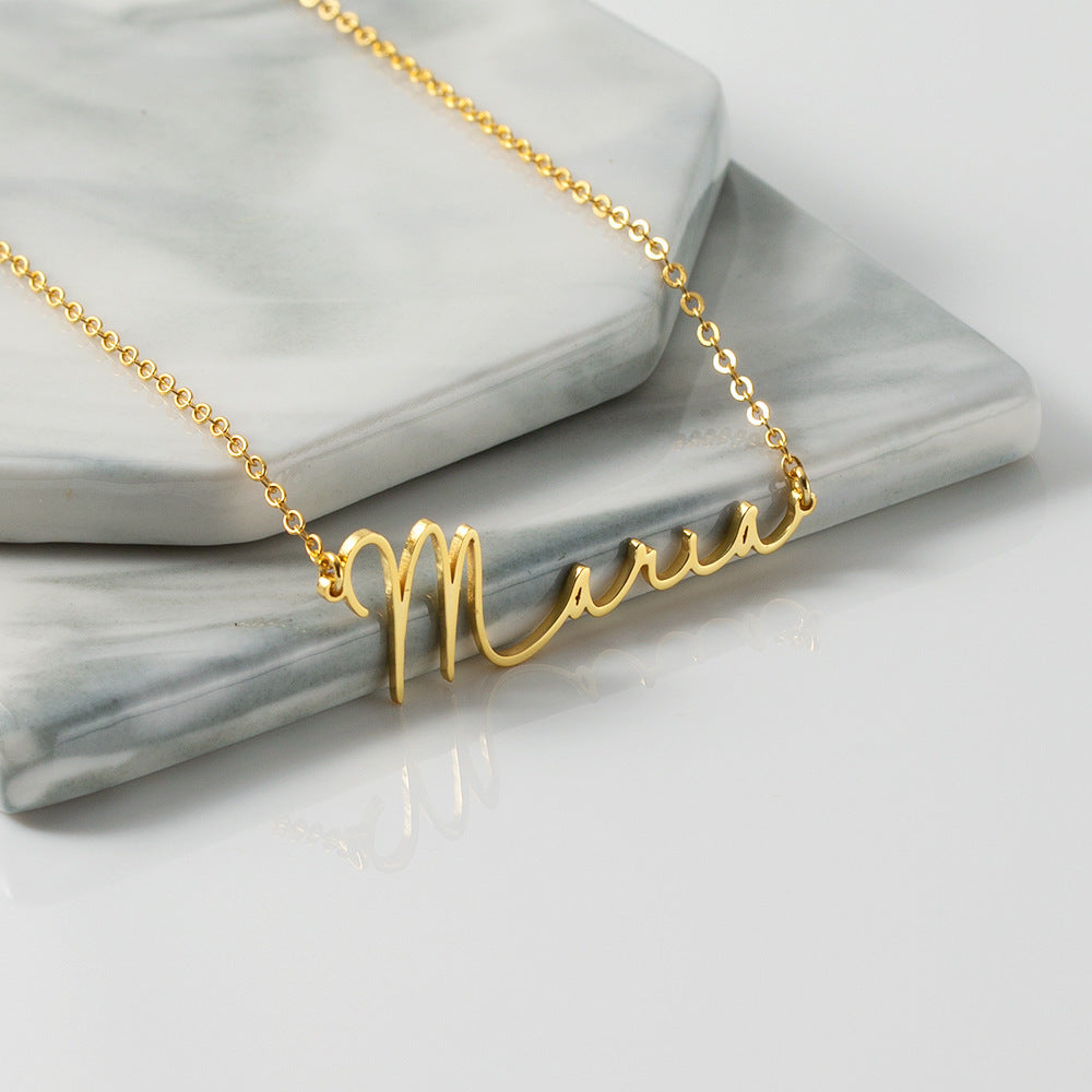 Simple atmosphere can be customized name light luxury design necklace